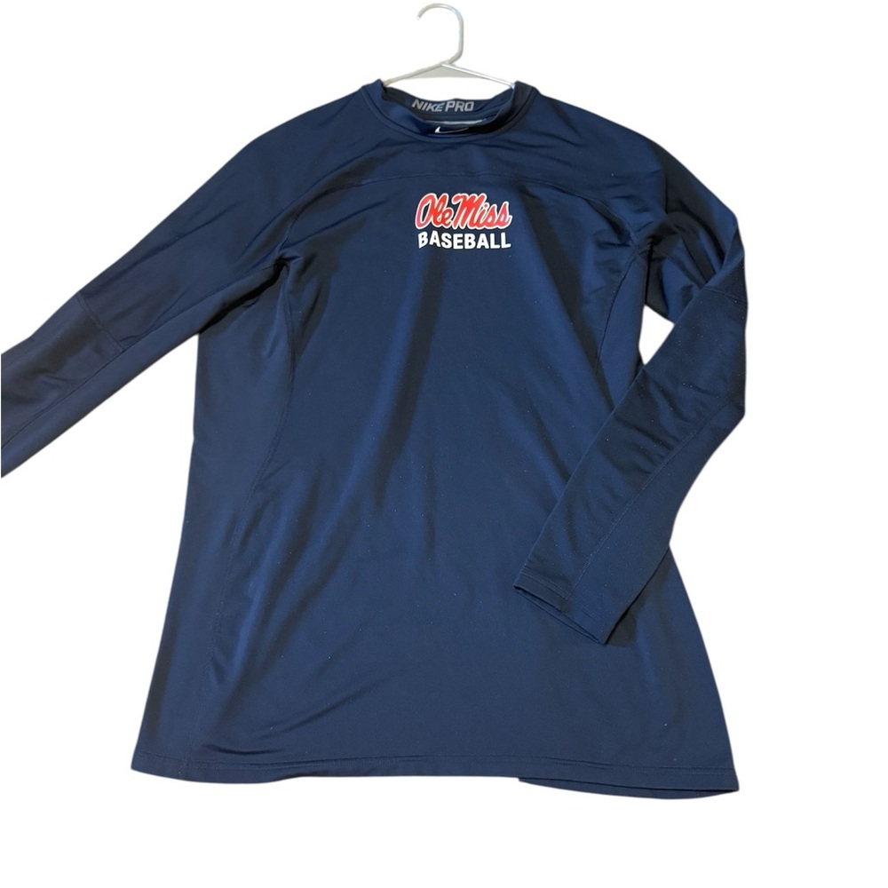 Nike Pro Navy Ole Miss Baseball Shirt size L